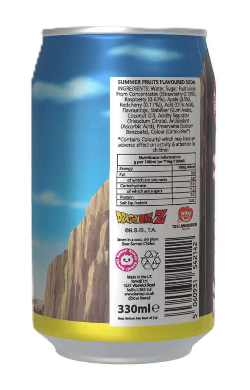 Dragon Ball Z Trunks Summer Fruits Flavour Soda Can (12 x 330ml)