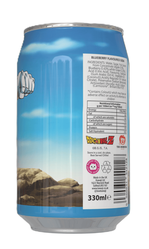 Dragon Ball Z Vegeta Blueberry Flavour Soda Can (12 x 330ml)