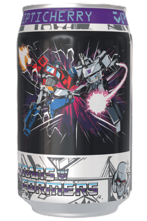 Transformers Decepticherry - Cherry Vanilla Soda Flavour Can 330ml Standard Transformers Decepticherry - Cherry Vanilla Soda Flavour Can 330ml Standard