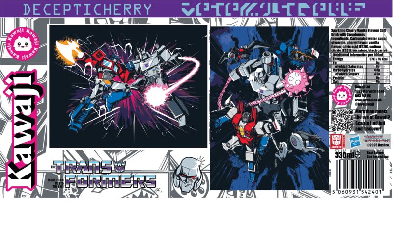 Transformers Decepticherry - Cherry Vanilla Soda Flavour Can 330ml Standard Transformers Decepticherry - Cherry Vanilla Soda Flavour Can 330ml Standard
