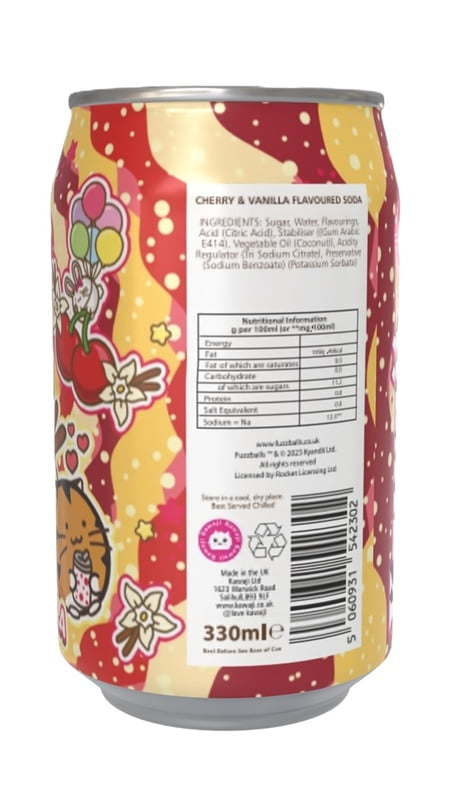 Fuzzballs Cherry Vanilla Flavour Soda Can (12 x 330ml)