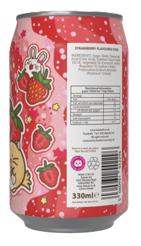 Fuzzballs Strawberry Flavour Soda Can (12 x 330ml)