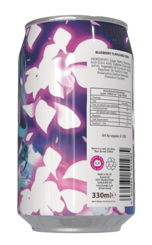 Hatsune Miku Blueberry Flavour Soda Can (12 x 330ml)