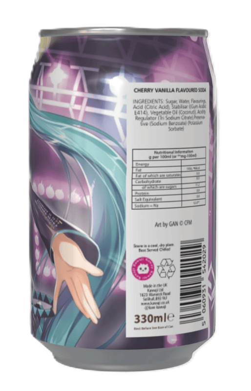 Hatsune Miku Cherry Vanilla Flavour Soda Can (12 x 330ml)