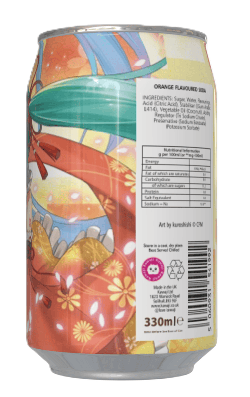 Hatsune Miku Orange Flavour Soda Can (12 x 330ml)