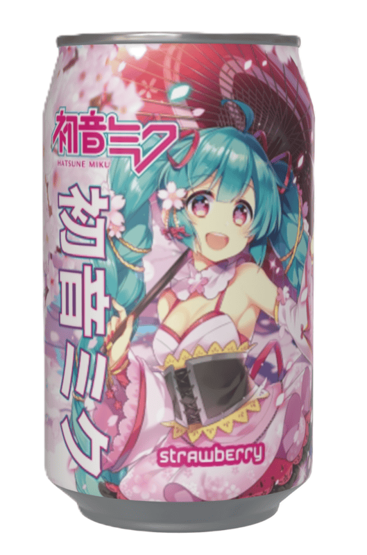 Hatsune Miku Strawberry Flavour Soda Can (12 x 330ml)