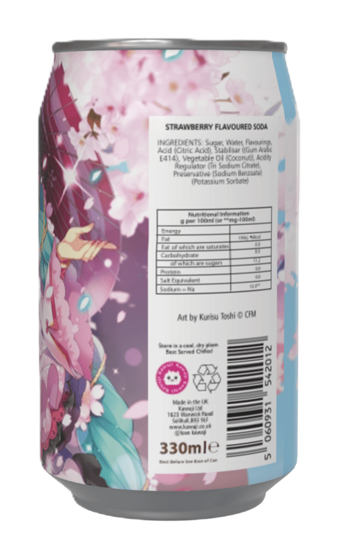 Hatsune Miku Strawberry Flavour Soda Can (12 x 330ml)