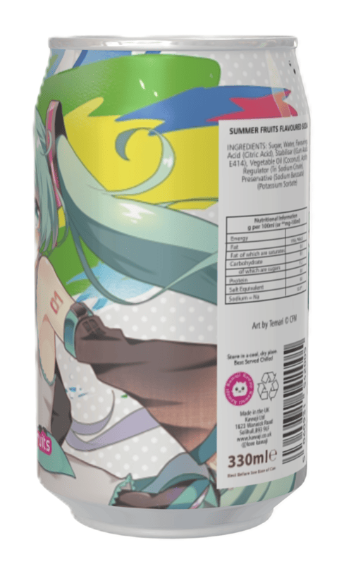 Hatsune Miku Summer Fruits Flavour Soda Can (12 x 330ml)