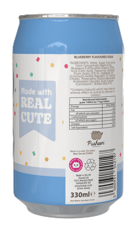 Pusheen Blueberry Flavour Soda Can (12 x 330ml)