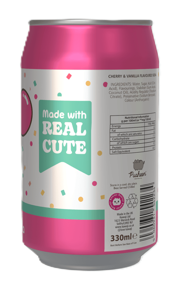 Pusheen Cherry Vanilla Flavour Soda Can (12 x 330ml) Pusheen Cherry Vanilla Flavour Soda Can (12 x 330ml)