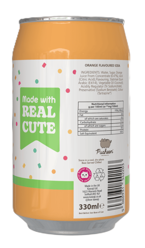 Pusheen Orange Flavour Soda Can (12 x 330ml)