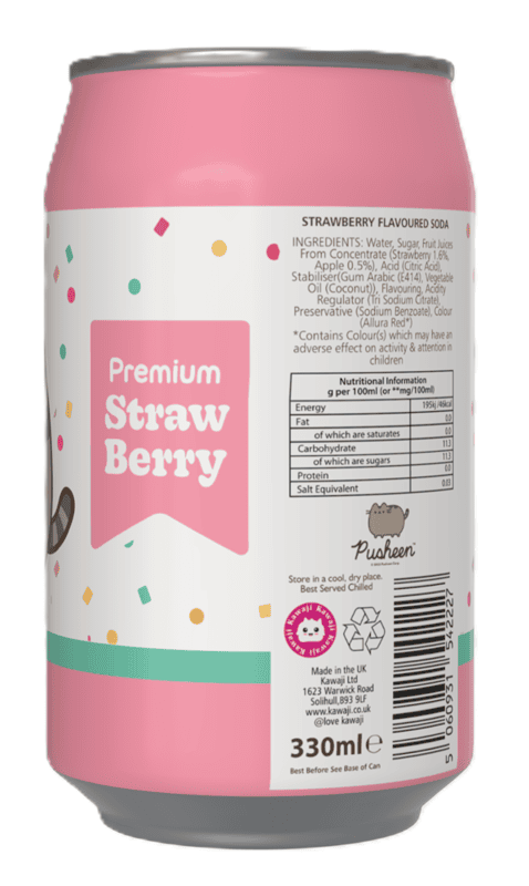 Pusheen Strawberry Flavour Soda Can (12 x 330ml)