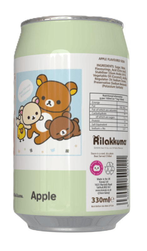 Rilakkuma Apple Flavour Soda Can (12 x 330ml)