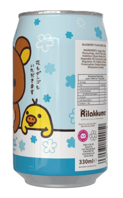 Rilakkuma Blueberry Flavour Soda Can (12 x 330ml)