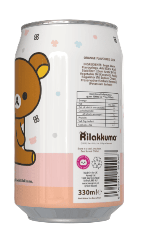 Rilakkuma Orange Flavour Soda Can (12 x 330ml)