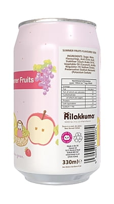 Rilakkuma Summer Fruits Flavour Soda Can (12 x 330ml) Rilakkuma Summer Fruits Flavour Soda Can (12 x 330ml)