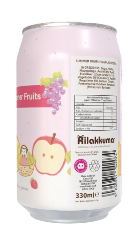 Rilakkuma Summer Fruits Flavour Soda Can (12 x 330ml)